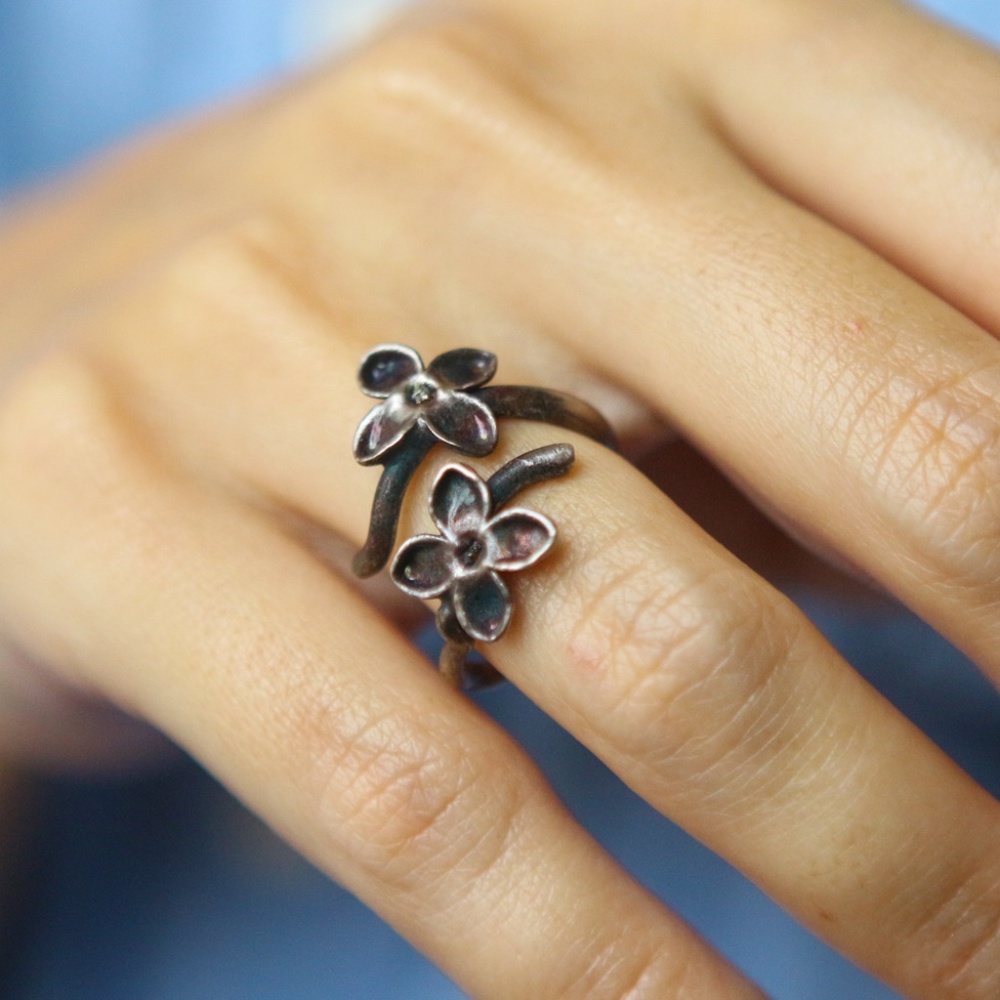 Ring in silver, Lilac